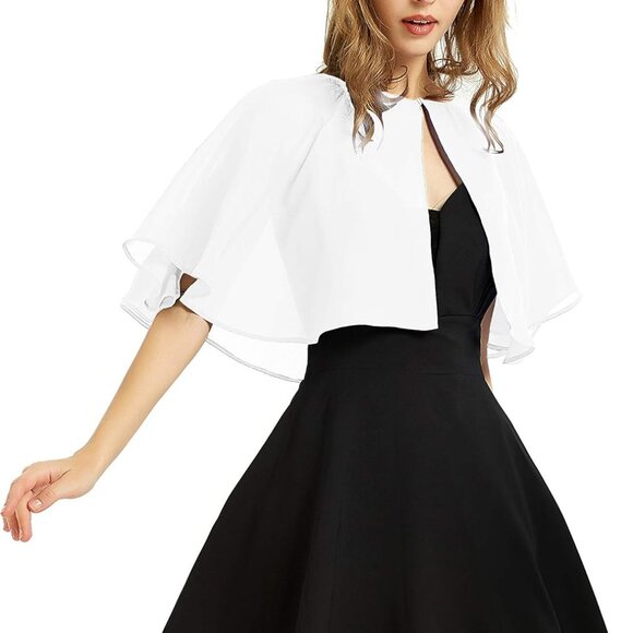 Accessories - Women's Soft Chiffon Shawl Wraps Shrug for Evening Dress Wedding Cape Bolero Fla